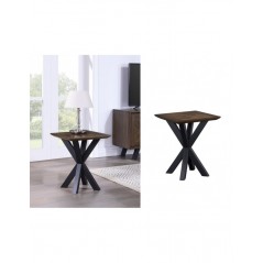 AM Nevada Square Lamp Table Parquet Top